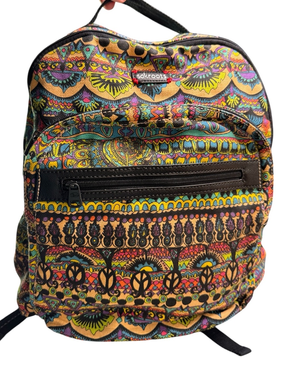 Sakroots Artist Circle Boho Mandala Peace Print Canvas Backpack